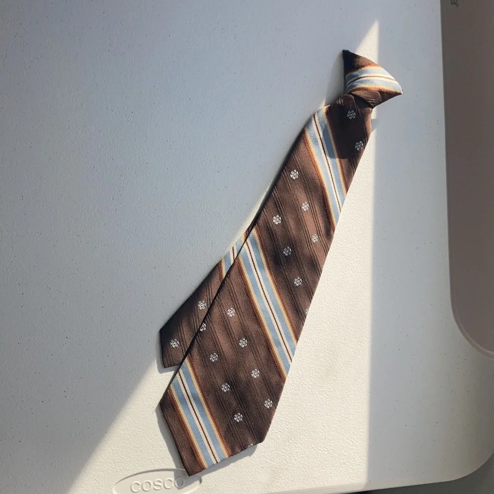 Vintage 80s clip on tie stripes and floral design